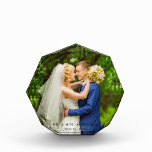 Bindende bruid en bruinfoto Octagonal Fotoblokken<br><div class="desc">Elegant Wedding Bride en Groom Photo Block</div>