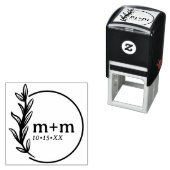 Bindende bruid en bruinkoolmonogram op maat zelfinktende stempel (In situ)