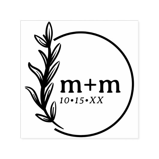 Bindende bruid en bruinkoolmonogram op maat zelfinktende stempel (Design)