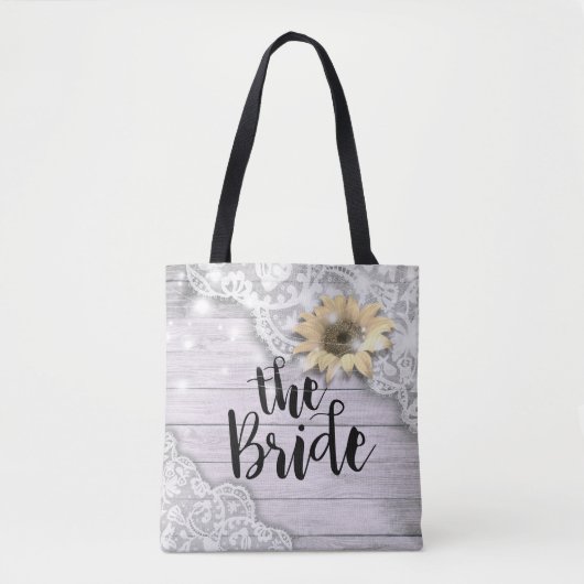 Bindende bruidjes zonnebloem Rustige houten lichte Tote Bag (Voorkant)