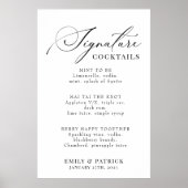 Bindende cocktail Menu Elegant modern Poster (Voorkant)