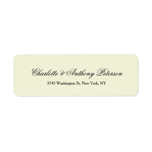 Bindende Elegant Script Creative Beige Color Etiket (Voorkant)