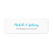 Bindende Elegant Script Creative Sky Blue White Etiket (Voorkant)