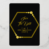 Bindende elegante en klassieke goudolie-Folie Folie Uitnodiging (Achterkant)