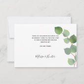 Bindende eucalyptus greenery fotoscript elegant bedankkaart (Achterkant)