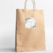 Bindende eucalyptus greenery glitter dank u ronde sticker