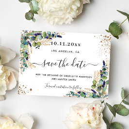 Bindende eucalyptus greenery Gold white foliage Save The Date
