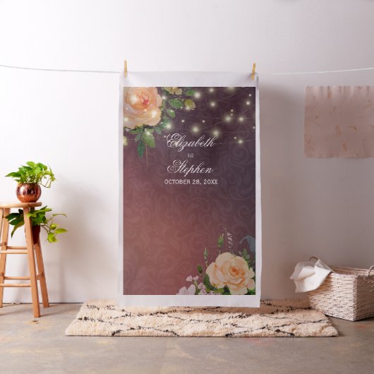 Bindende foto Achtergrond Floral String Lights Stof (Voorbeeld)