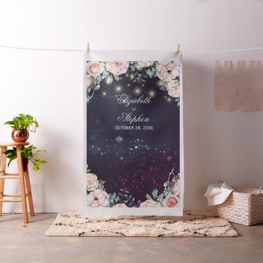 Bindende foto Achtergrond Floral String Lights Stof (Voorbeeld)