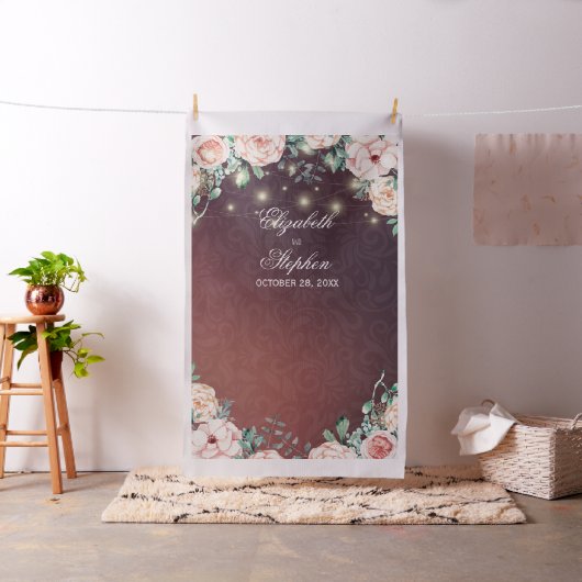 Bindende foto Achtergrond Floral String Lights Stof (Voorbeeld)