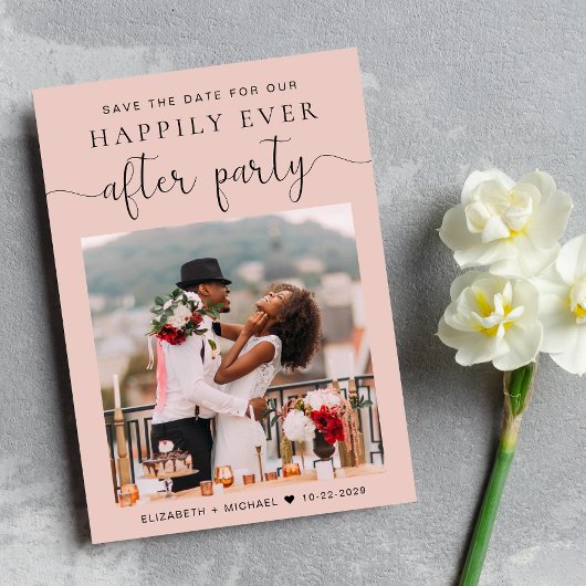 Bindende foto Blush Reception Sparen de Datum Aankondiging