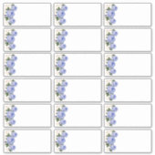 Bindende gast Blank Naam labels Blauwe Floral toev (Voorkant)