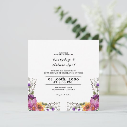 Bindende gedecorbeerd met Floral in kleur Stijlvol Kaart (Staand voorkant)