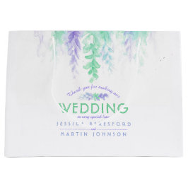 Bindende groene paarse bloemen dank je cadeautas