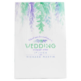 Bindende groene paarse bloemen dank je cadeautas