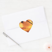 Bindende hartpalmboom boven waterweduwkunsten hart sticker (Envelop)