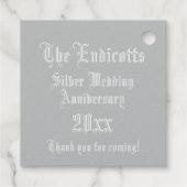 Bindende Jubileum Monogram verlicht letter E Bedankjes Labels (Achterkant)