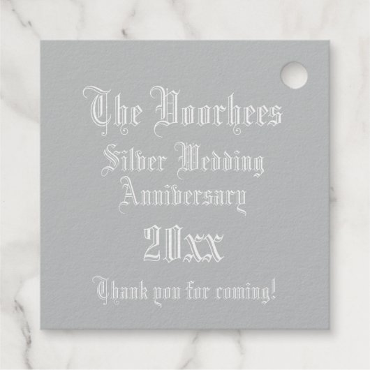 Bindende Jubileum Verlichtingsbrief V Monogram Bedankjes Labels (Achterkant)