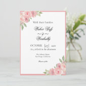 Bindende Kaart florale waterkleurige uitnodigingsk (Staand voorkant)