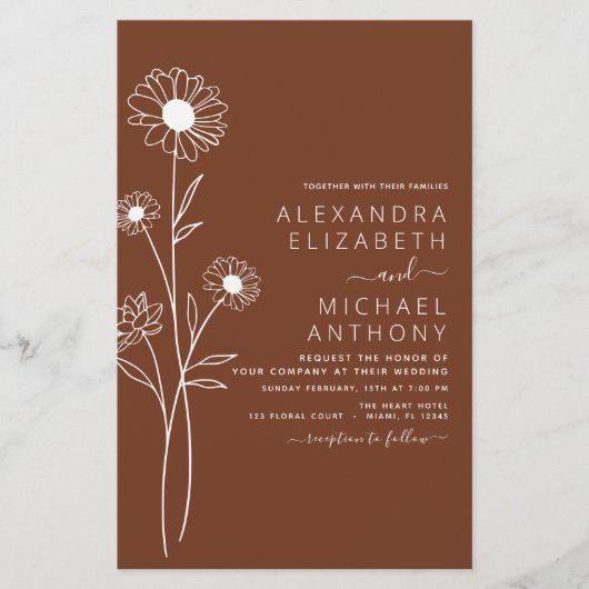 Bindende minimalistische botanische Floral Line Ar (Voorkant)