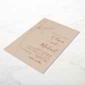 Bindende minimalistische botanische Floral Line Ar Folie Uitnodiging (Gedraaid)