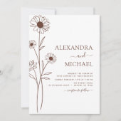 Bindende minimalistische botanische Floral Line Ar Kaart (Voorkant)