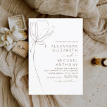 Bindende minimalistische botanische Floral Line Ar Kaart<br><div class="desc">Minimale botanische Floral Line Art Terracotta (terra cotta) en Neutral Brown Earth Tone Boho Bohemian Sketch Wedding Autumn (Herfst),  Winter,  Spring of Summer Invitations - inclusief prachtige en elegante scripttypografie voor de speciale viering op de dag van de bruiloft.</div>