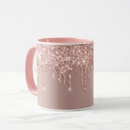 Bindende Mok Roos Gold Blush Glitter Sparkle Drive (Voorkant links)