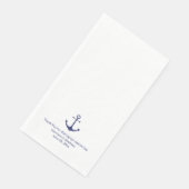 Bindende nautische ankermarine blauw en wit servet (Hoek)