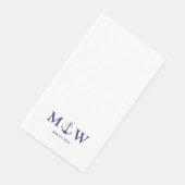Bindende nautische marineblauw-witte monogram voor servet (Hoek)