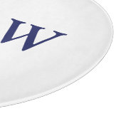 Bindende nautische marineblauw-witte monogram voor snijplank (Hoek)