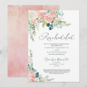 Bindende nieuwe Waterverf Roze Floral Nieuw Save The Date (Voorkant / Achterkant)