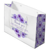 Bindende paarse bloemen dank je grote cadeautas (Voorkant Gekanteld)