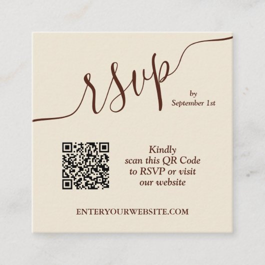 Bindende QR-code beige Informatiekaartje (Voorkant)