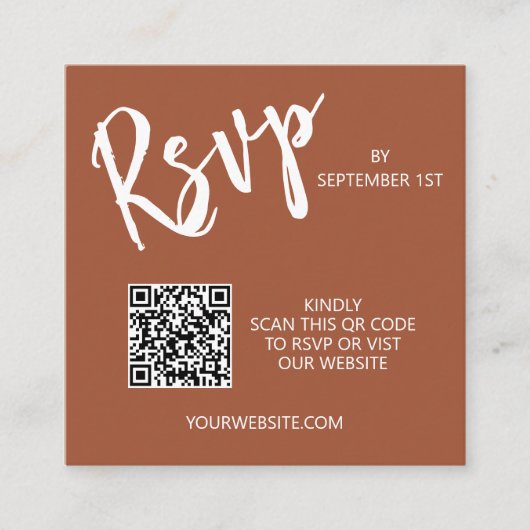 Bindende QR-code Terracotta Enclosure Kaart (Voorkant)