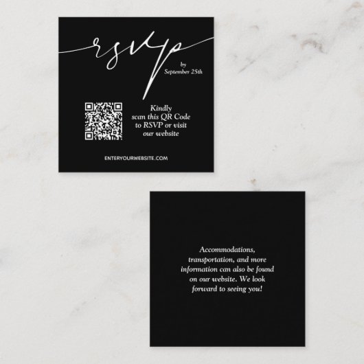 Bindende QR-code zwart en wit Informatiekaartje (Voorkant / Achterkant)