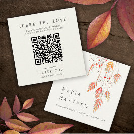 Bindende QR foto's delen grasbessen oranje crème Informatiekaartje