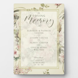 Bindende Romantische Memorial Table Vintage Floral Fotoplaat