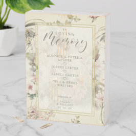 Bindende Romantische Memorial Table Vintage Floral Houten Kist Print