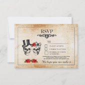 Bindende Rozen RSVP Skull Cards (Voorkant)
