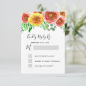 Bindende RSVP Blush Pink Floral Elegant Waterverf Kaart (Staand voorkant)