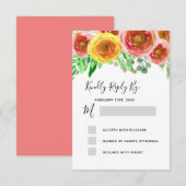 Bindende RSVP Blush Pink Floral Elegant Waterverf Kaart (Voorkant / Achterkant)