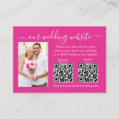 Bindende RSVP - Details Foto 2 QR Hot Pink Informatiekaartje (Voorkant)
