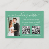 Bindende RSVP - Details Foto 2 QR Mint Green Informatiekaartje (Voorkant)