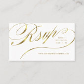 Bindende RSVP Gold Script Online Reply Insert Plaatskaartje (Voorkant)