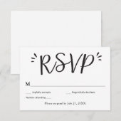 Bindende RSVP-kaart Kaart (Voorkant / Achterkant)