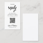 Bindende RSVP-Kaart met minimale QR-code Visitekaartje (Voorkant / Achterkant)