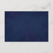 Bindende RSVP-kaart, Navy Blue Texture RSVP Kaartje (Achterkant)