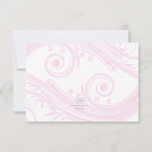 Bindende RSVP Magenta Classic Scroll Fleurish Kaart (Achterkant)