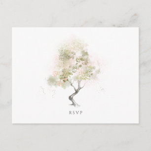 Bindende RSVP - Minimale moderne groene Waterverf Uitnodiging Briefkaart